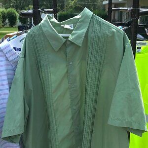Green Miami Style Cabana Button Down Shirt - 3XL